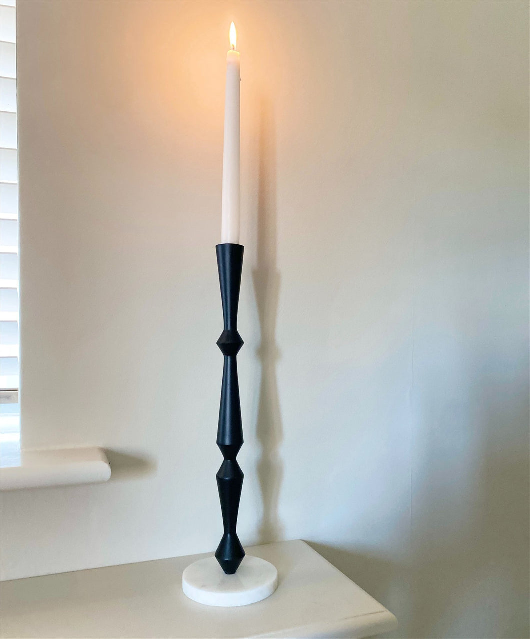 Black and Marble Effect Candlestick – The Sheep Shack Shop