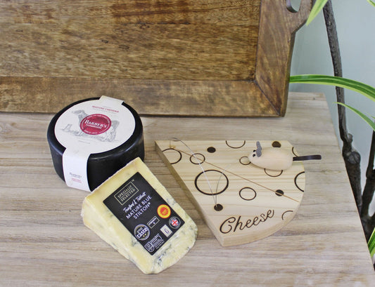 Handcrafted Wooden Cheese Board With Wire And Mouse Decoration