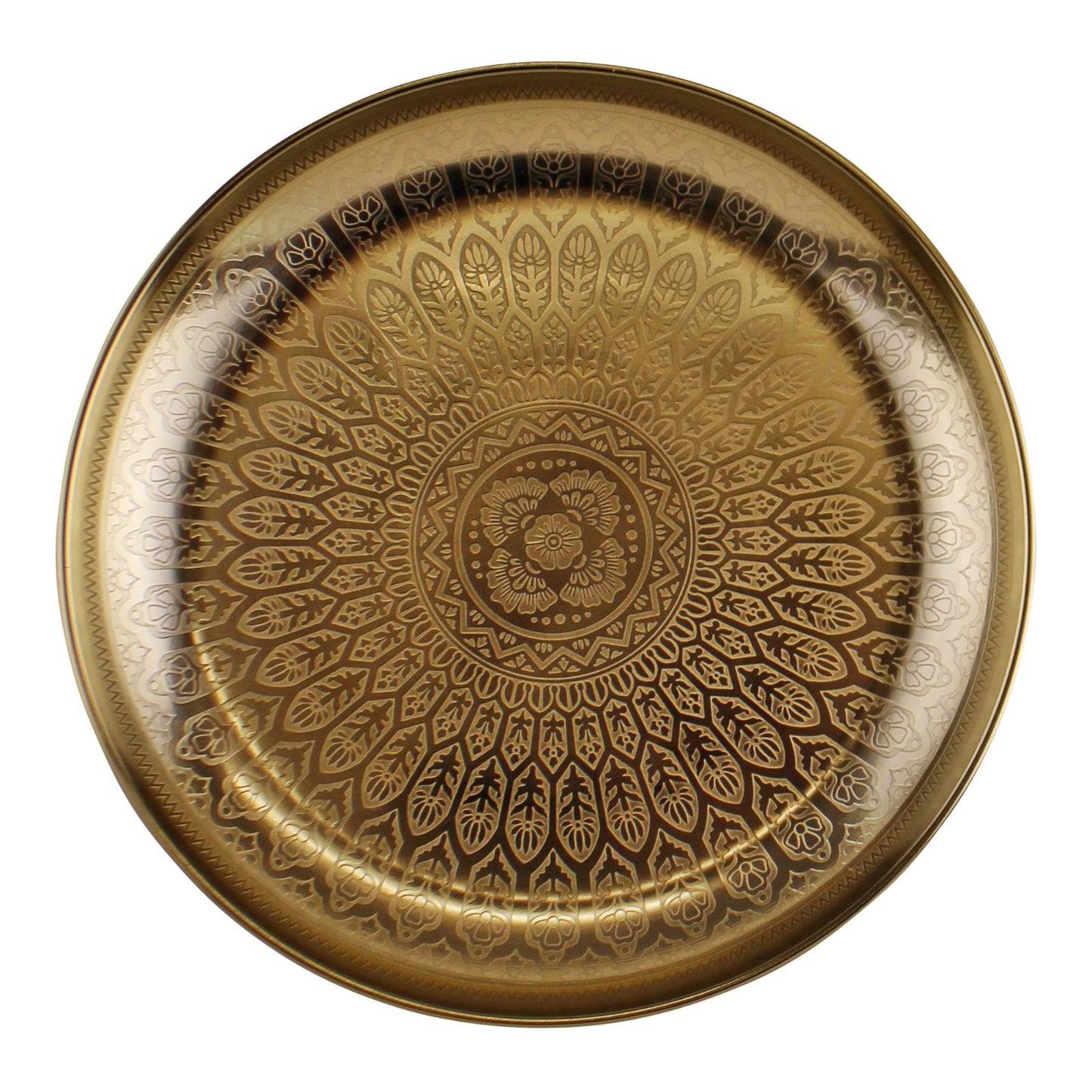 Kasbah Design Decorative Gold Metal Tray - UK Only