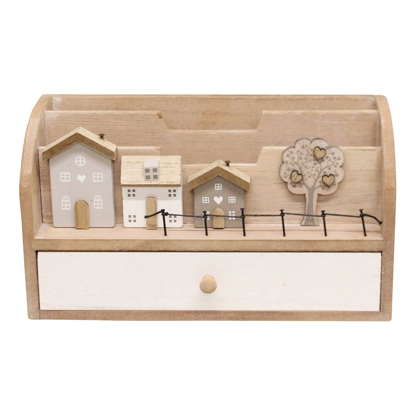 Freestanding Letter Rack With Drawers with Houses Design