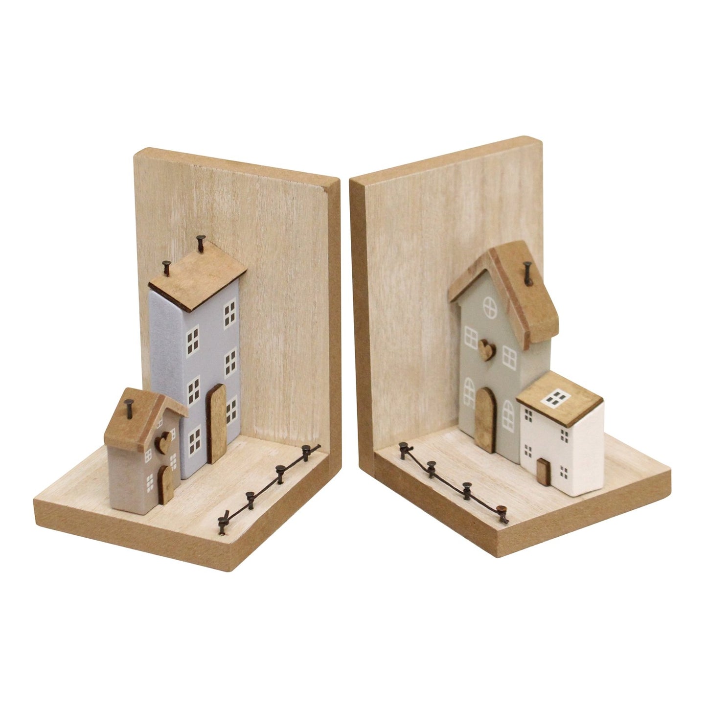 Pair of Bookends - Wooden Houses Design