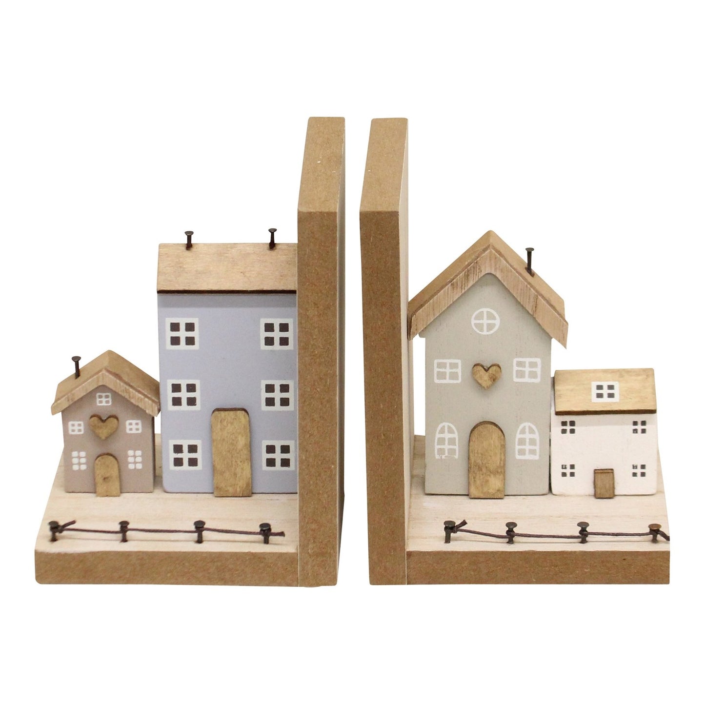 Pair of Bookends - Wooden Houses Design