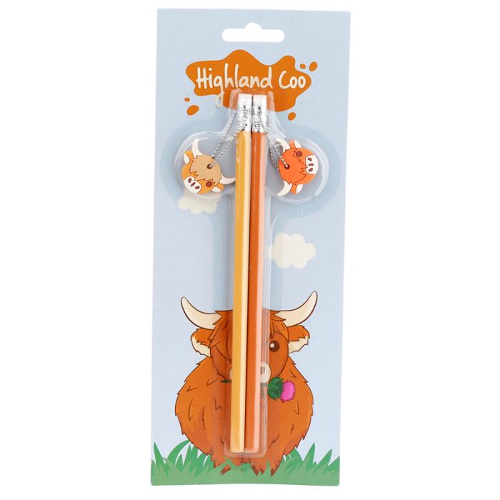 Highland Coo (Cow) - Pencil Set (2) with Charms - Due Back January 2025