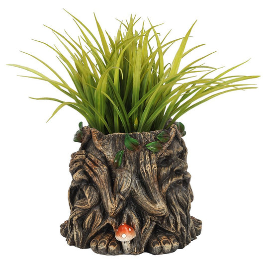 14cm Green Man Plant Pot (See, Speak, Hear No Evil)