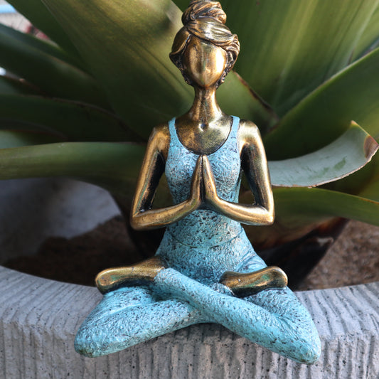 Bronze/Turquoise Yoga Lady Ornament